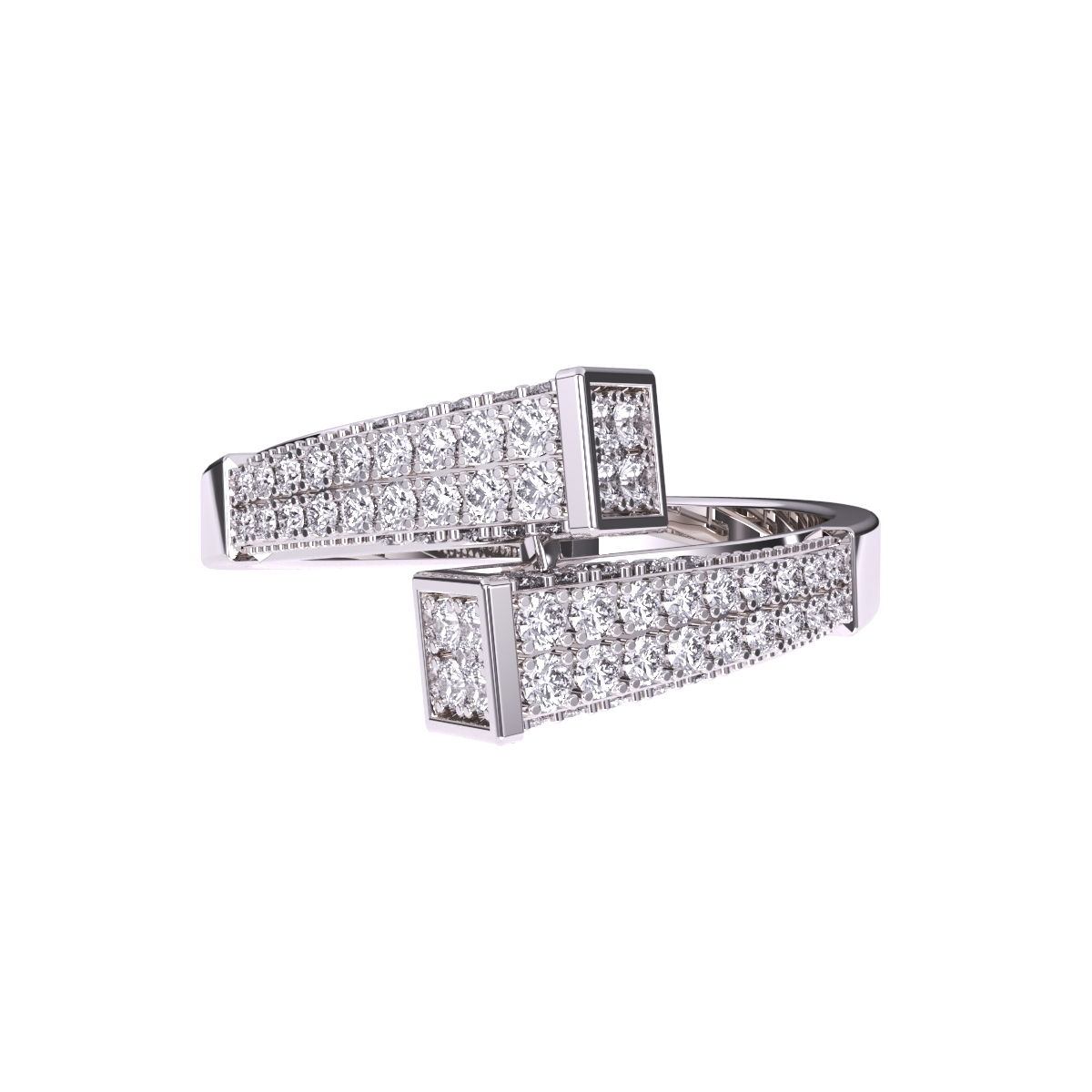 Glamorous Round Cluster Bypass Wedding Band